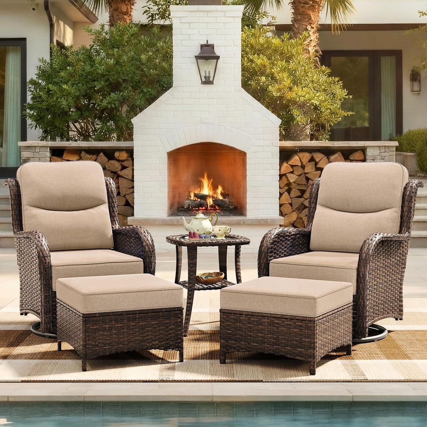 Outdoor Furniture Ofo - o*-Lüks Veranda Mobilya Seti, 6 inç