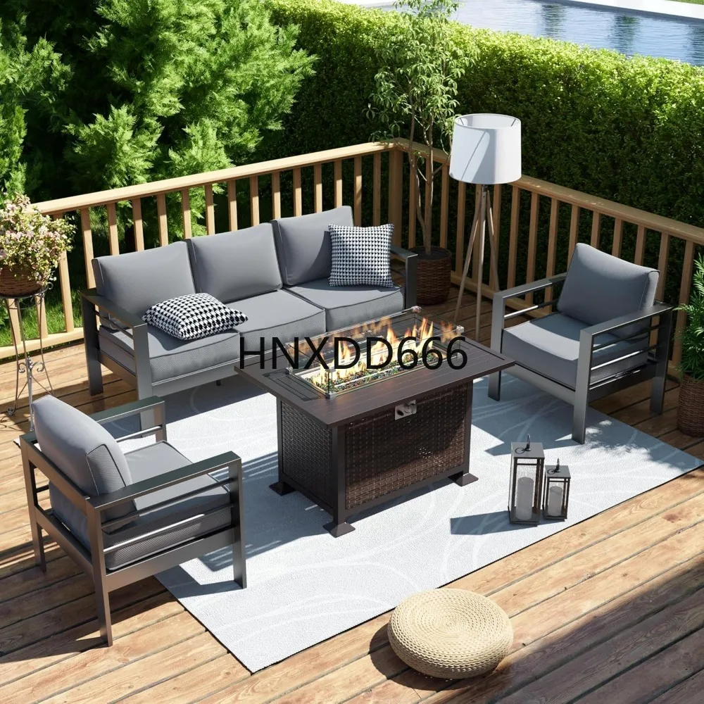 Outdoor Furniture And Fire Pit - Ateş Çukuru Masalı Veranda Mobilya Seti,