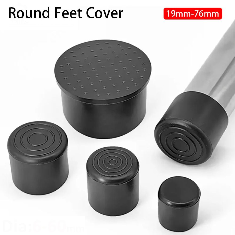 Outdoor Furniture Leg Protectors - Siyah yuvarlak sandalye bacak kapaklar PVC