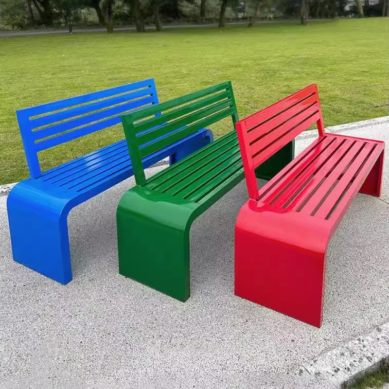 Garden Bench Metal - Renkli Modern Dış Mekan Metal Bahçe