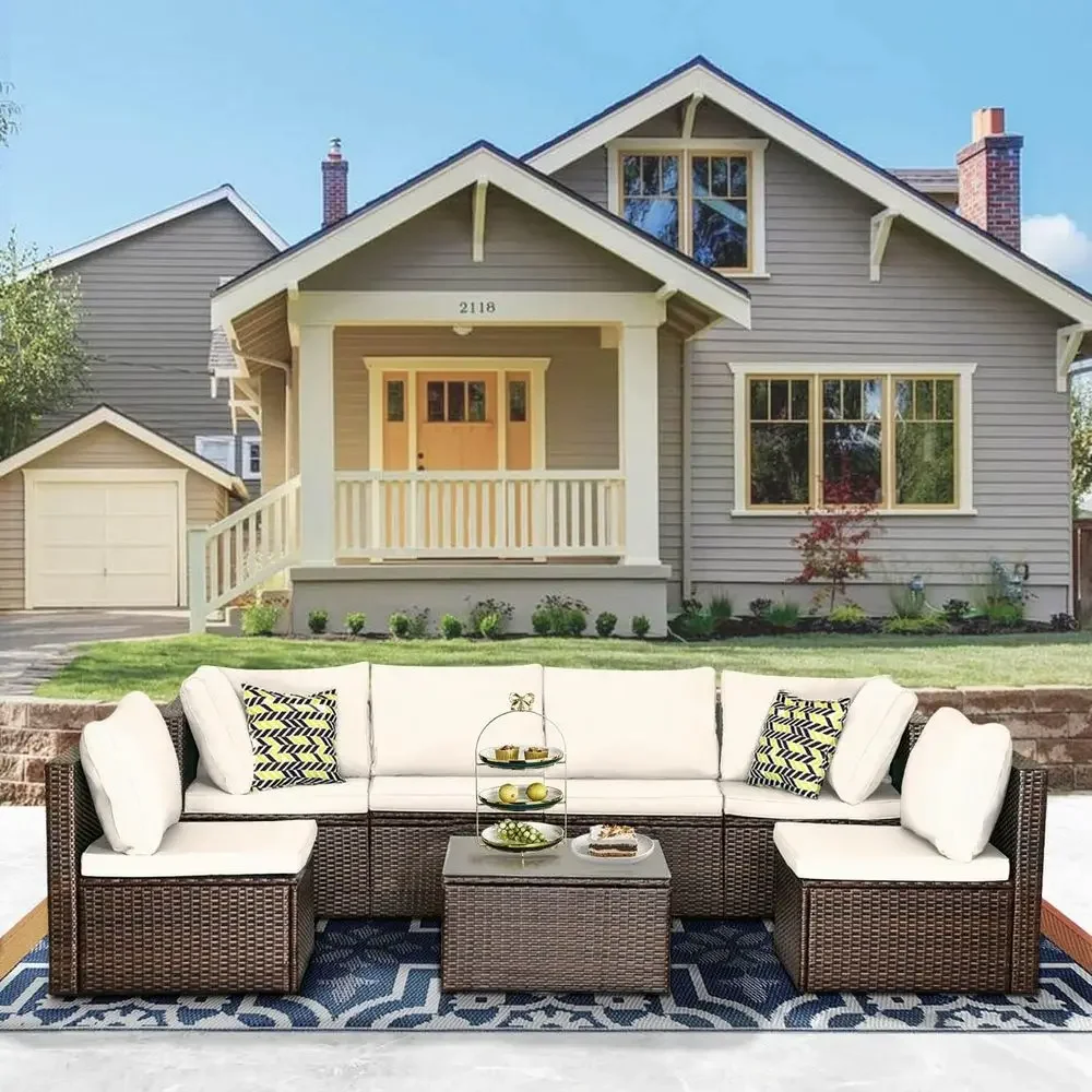 Outdoor Furniture Ofo - 7 Parçalı Açık Hava Hasır Oturma