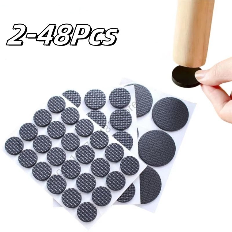 Outdoor Furniture Leg Protectors - 2-48 adet kendinden yapışkanlı siyah mobilya