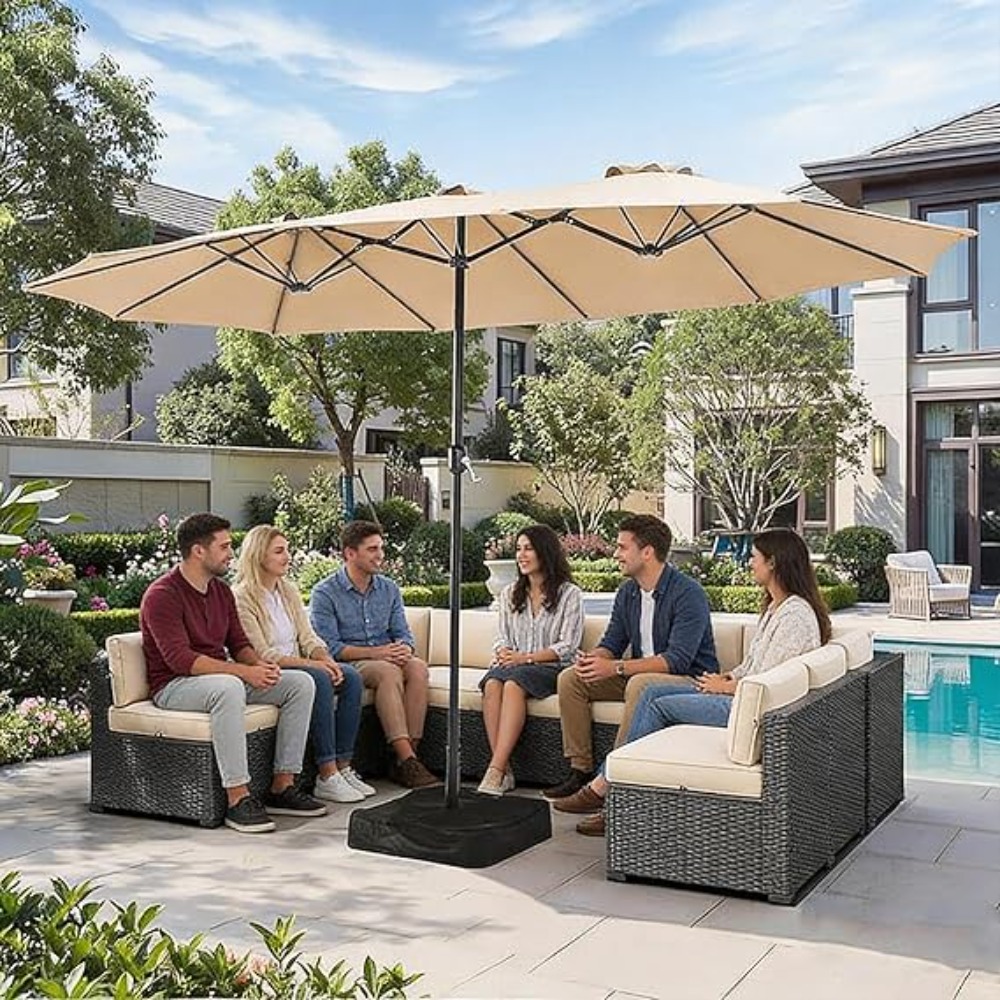 Outdoor Furniture Umbrella - 15 ft Verandalık Şemsiyesi (Taban Dahil),
