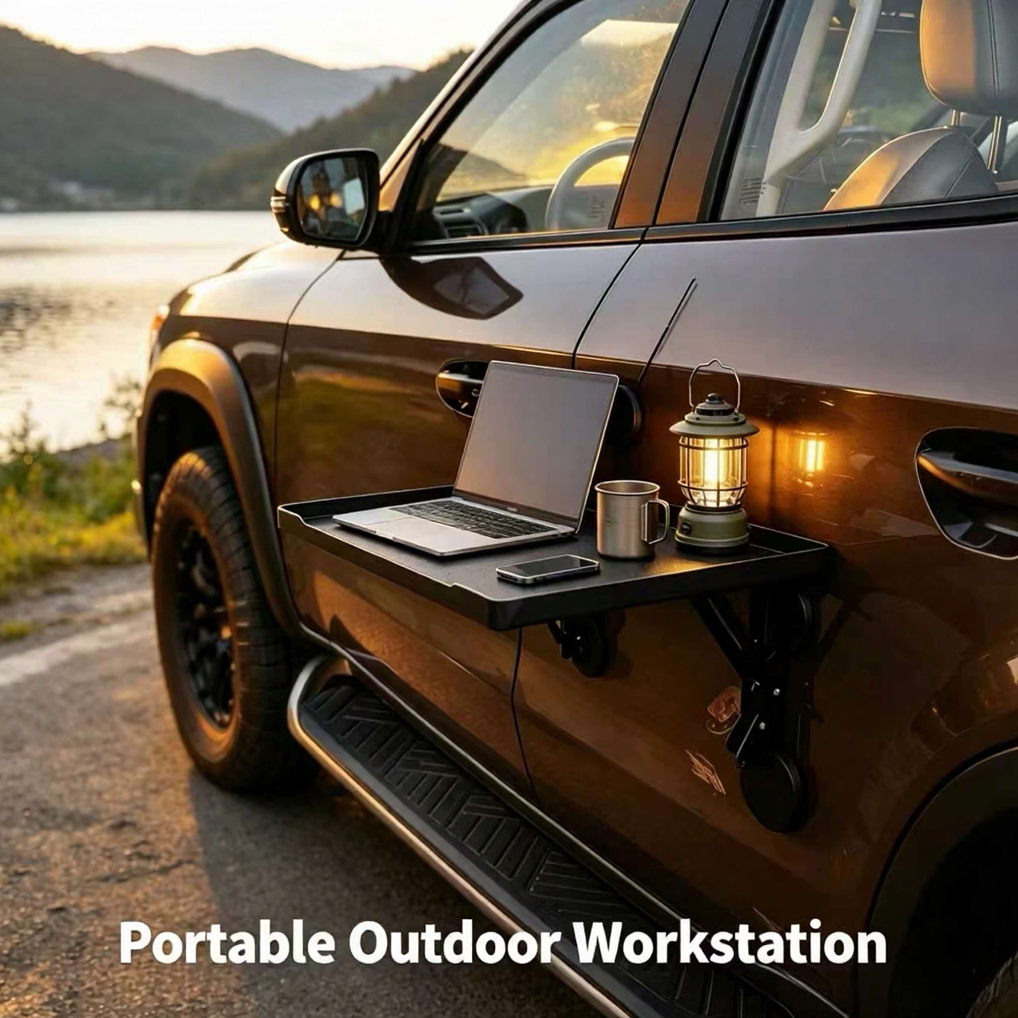 Outdoor Furniture Usa - Manyetik Katlanabilir Araba Yan Sehpası Taşınabilir