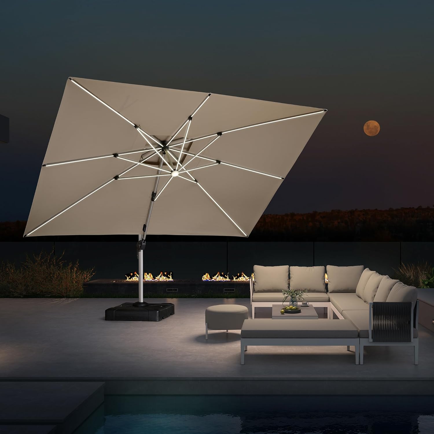 Outdoor Furniture Umbrella - 10' X 13' Çift Tavanlı Lüks