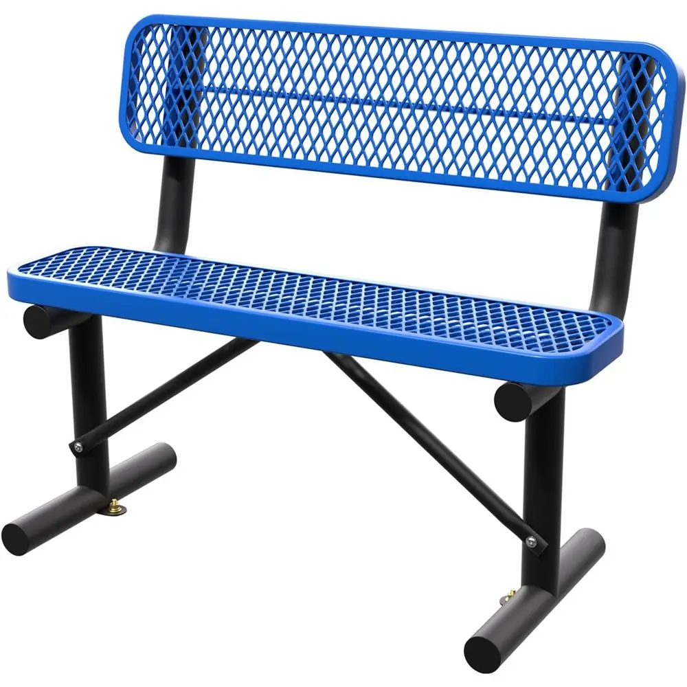 Garden Bench Metal - Ağır Hizmet Tipi Mavi Dış Mekan
