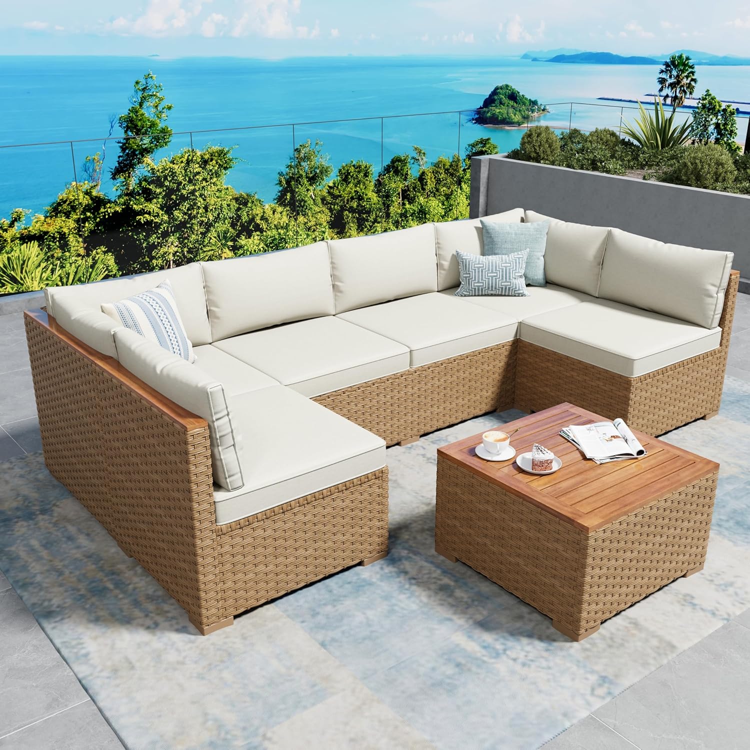 Outdoor Furniture Ofo - o*-Sunshine Valley Hasır Bahçe Mobilya Seti,