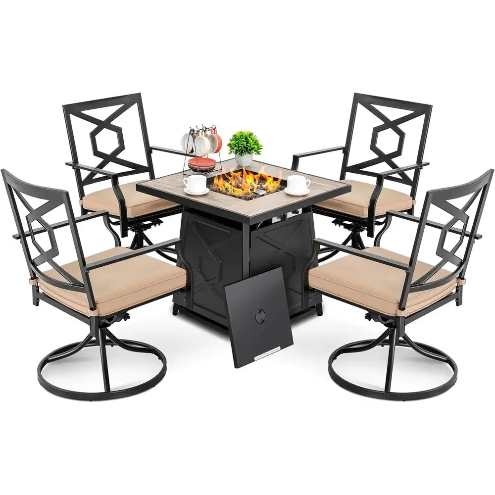 Outdoor Furniture And Fire Pit - 5 Parçalı Dış Mekan Veranda Mobilya