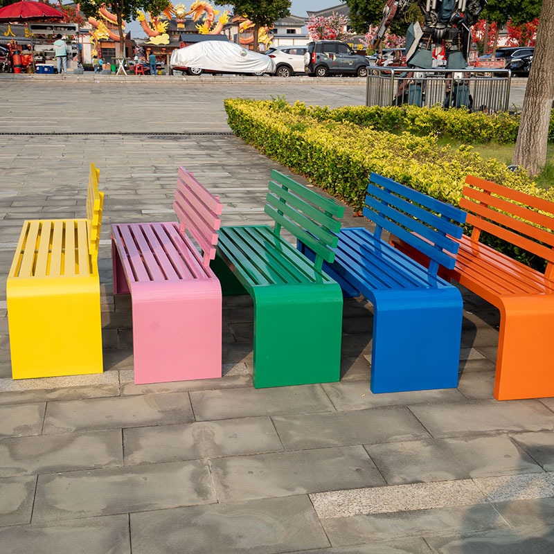 Renkli Modern Dış Mekan Metal  - Garden Bench Metal incelemesi ve fiyatı