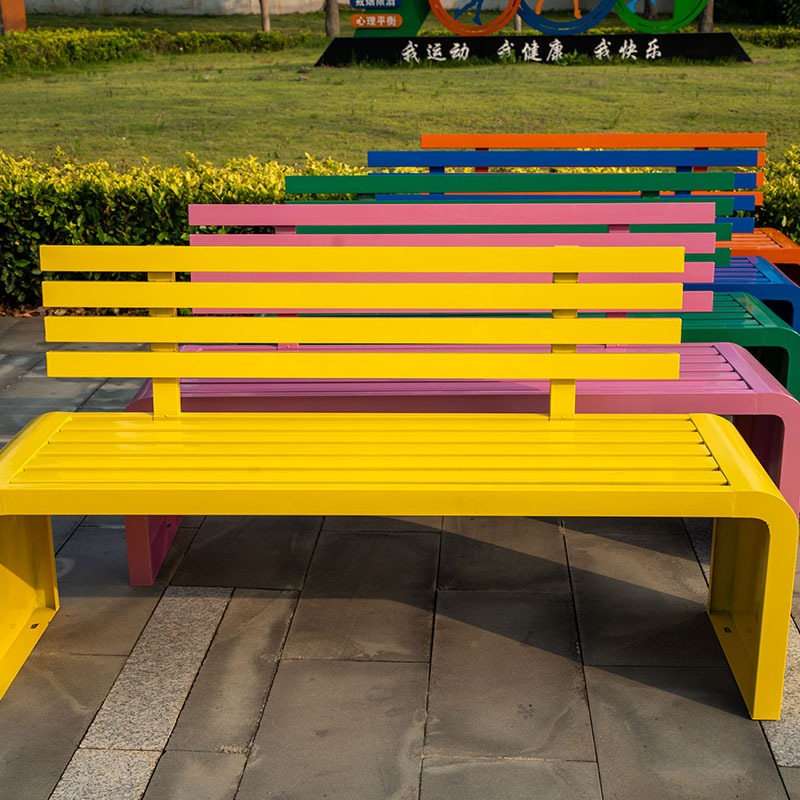 Renkli Modern Dış Mekan Metal  - Garden Bench Metal incelemesi ve fiyatı