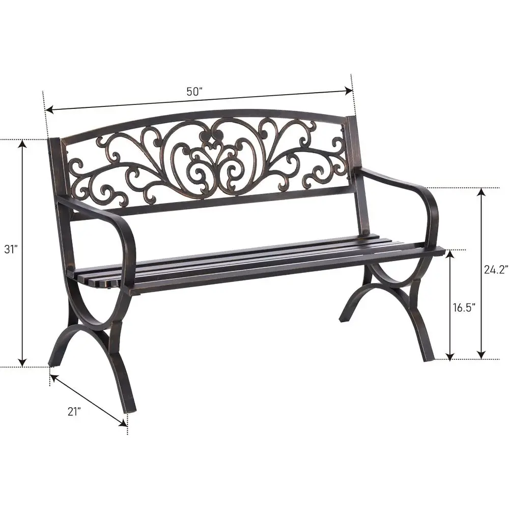 50 İnç Dış Mekan Bahçe Bankı,  - Garden Bench Metal incelemesi ve fiyatı