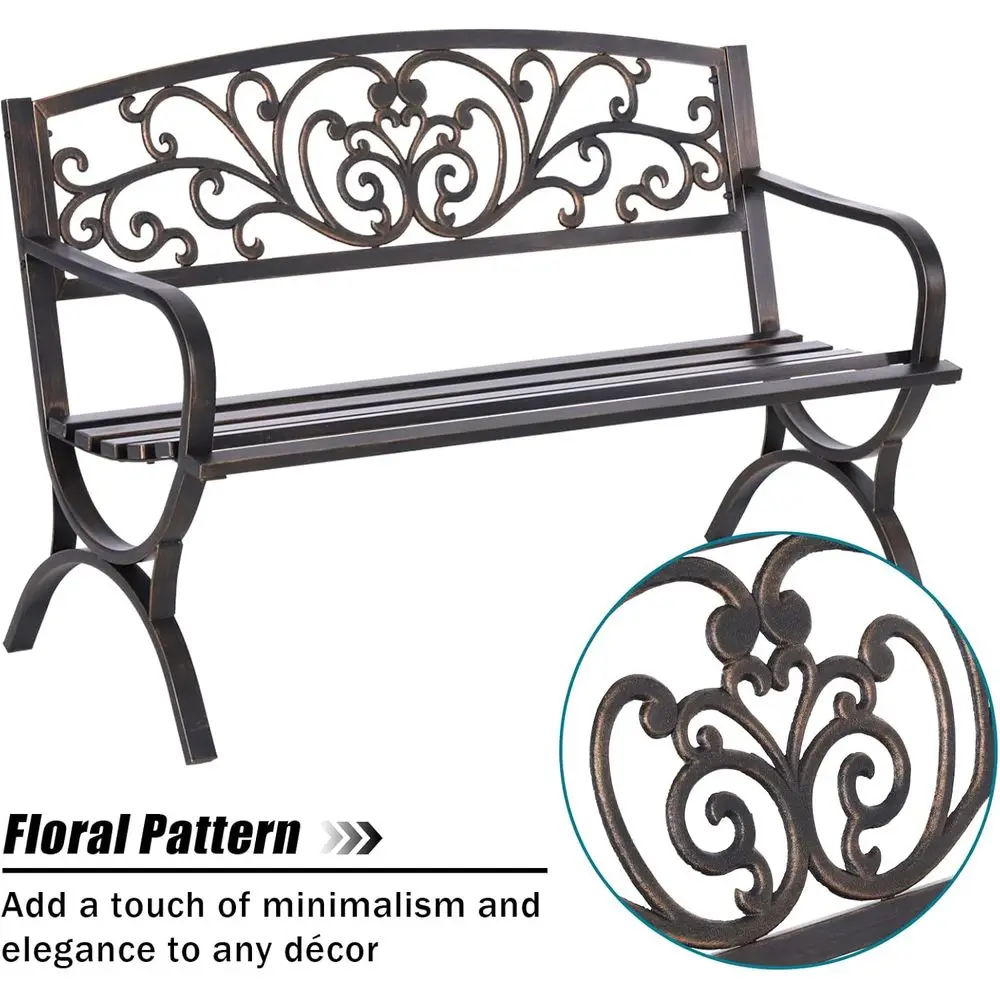 50 İnç Dış Mekan Bahçe Bankı,  - Garden Bench Metal incelemesi ve fiyatı