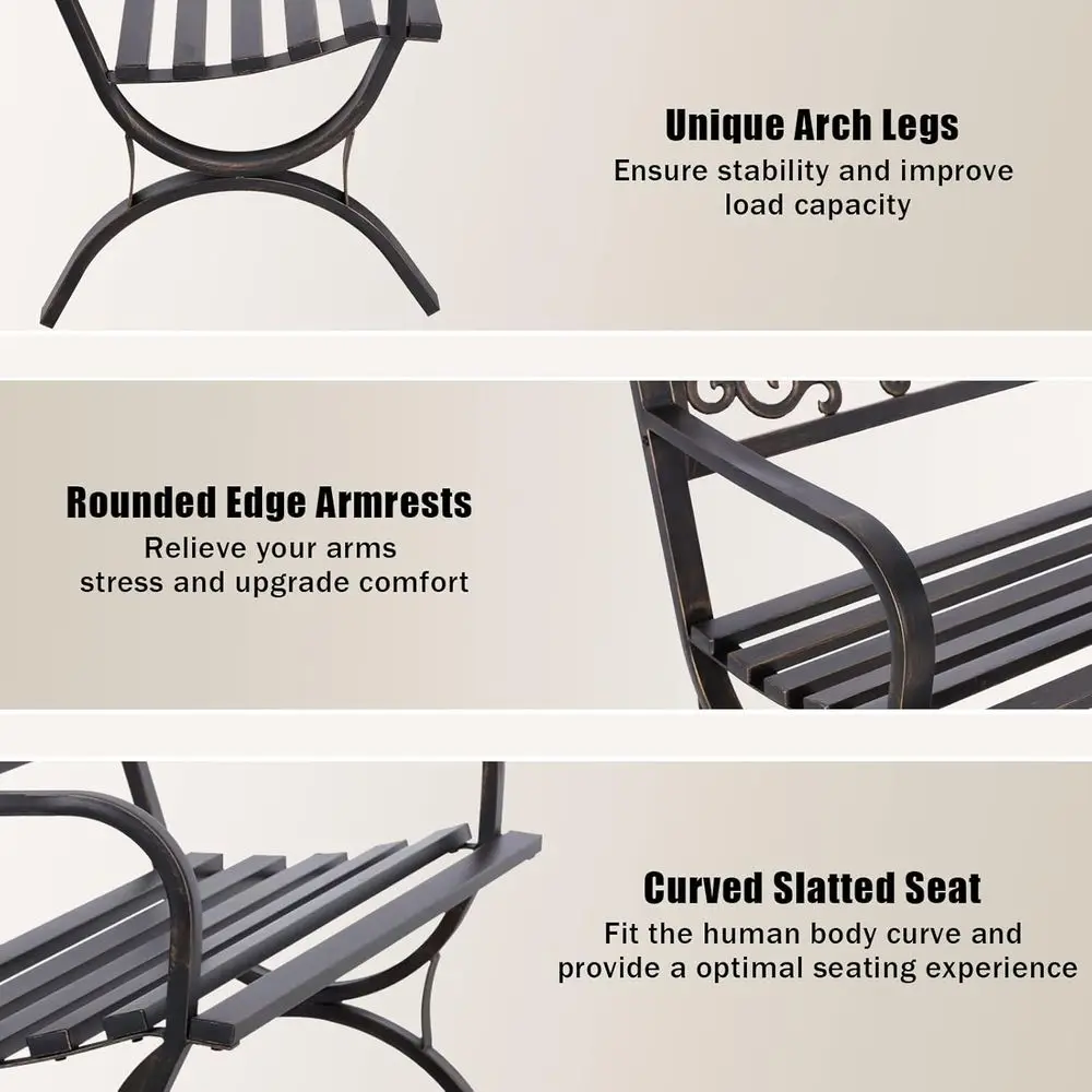 50 İnç Dış Mekan Bahçe Bankı,  - Garden Bench Metal incelemesi ve fiyatı