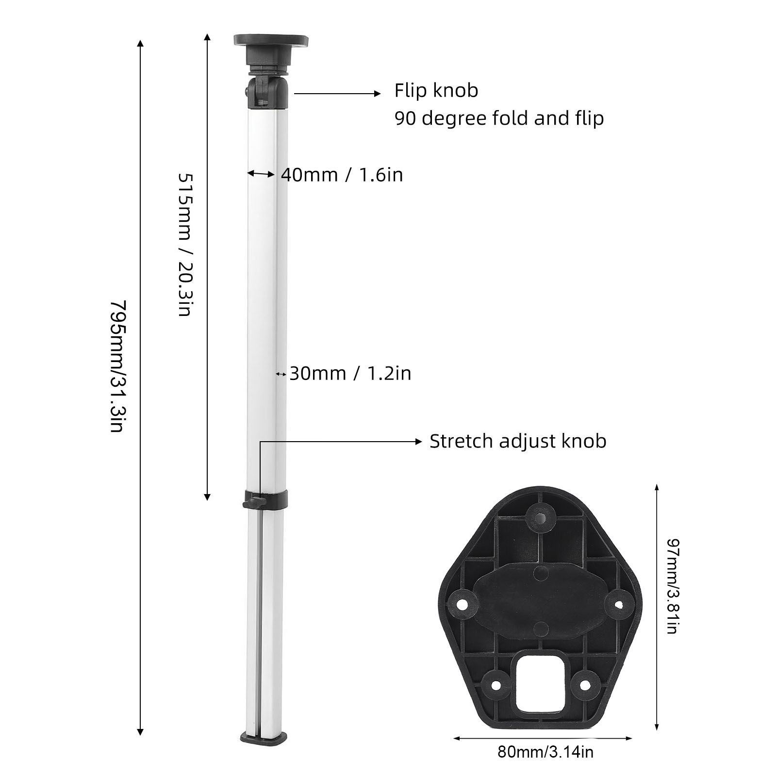 RV Teleskopik Katlanır Masa Ay - Outdoor Furniture Legs incelemesi ve fiyatı