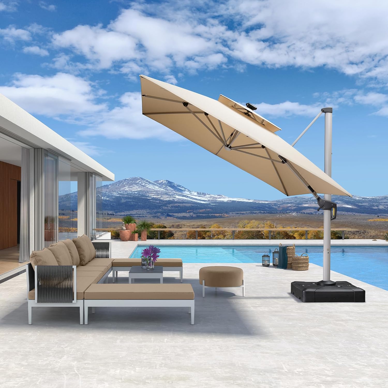 10' X 13' Çift Tavanlı Lüks Gü - Outdoor Furniture Umbrella incelemesi ve fiyatı