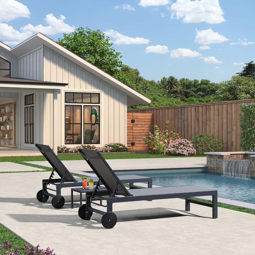 Tekerlekli Havuz Şezlong Seti, - Outdoor Furniture Ofo incelemesi ve fiyatı