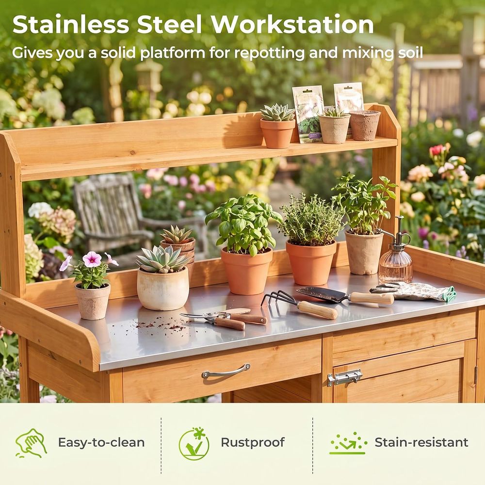 Açık Alan Saksı Tezgahı Masası - Garden Bench Metal incelemesi ve fiyatı