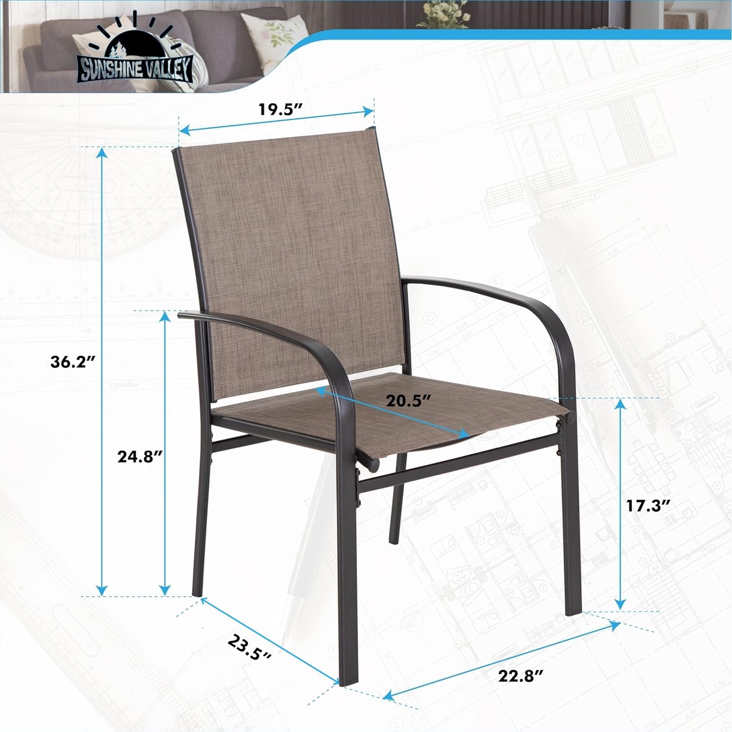 o*-Patio Yemek Sandalyeleri 4' - Outdoor Furniture Ofo incelemesi ve fiyatı