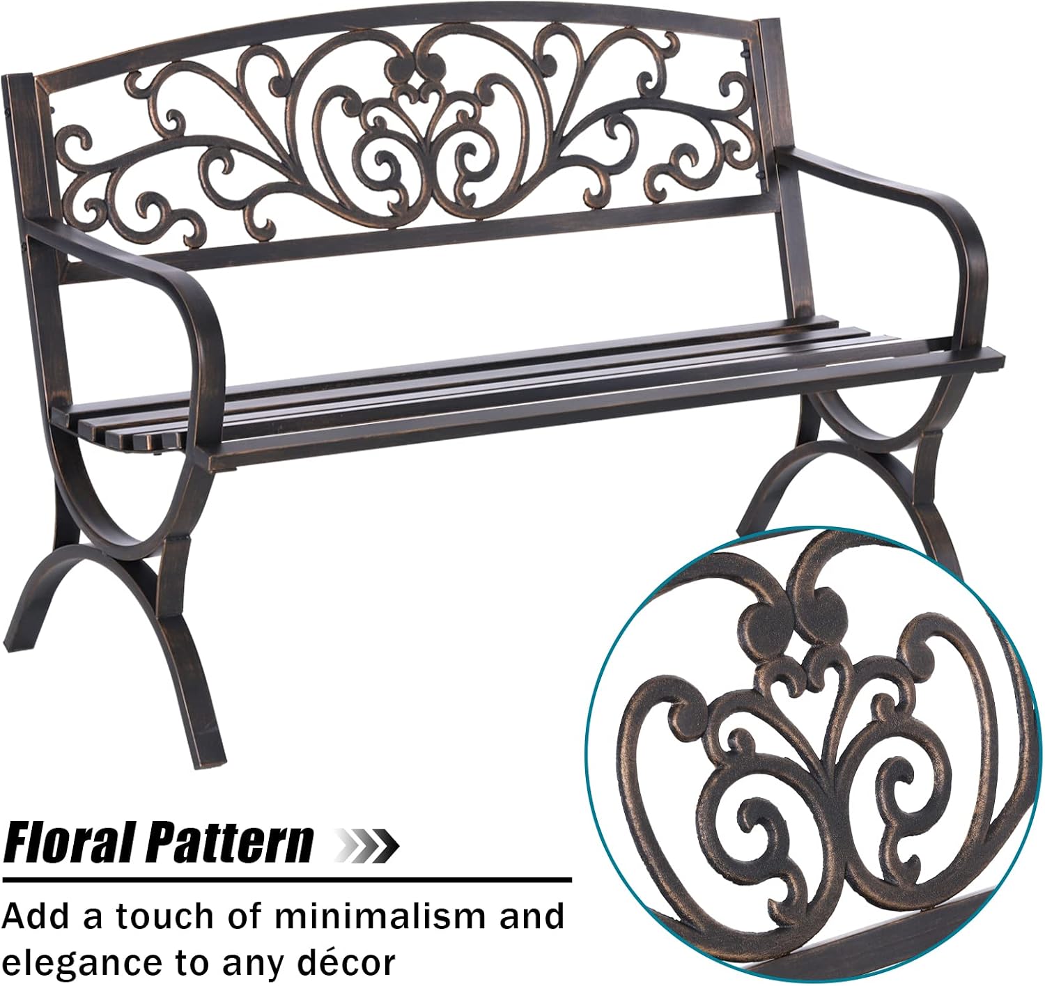Bronz 50 İnç Dış Mekan Bahçe B - Garden Bench Metal incelemesi ve fiyatı