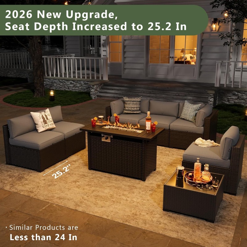 Aoxun 8 Parçalı Bahçe Mobilya  - Outdoor Furniture And Fire Pit incelemesi ve fiyatı