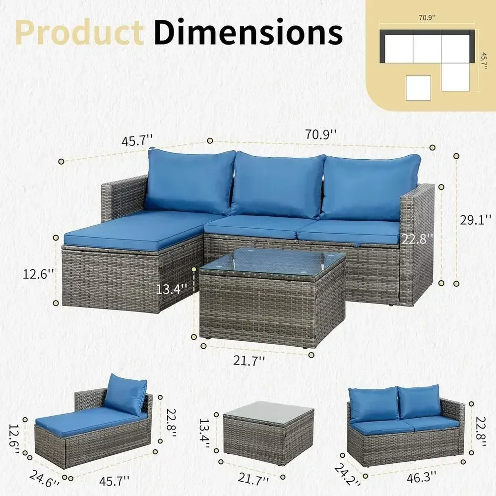 4 Parçalı Açık Hava Hasır Bahç - Outdoor Furniture And Fire Pit incelemesi ve fiyatı