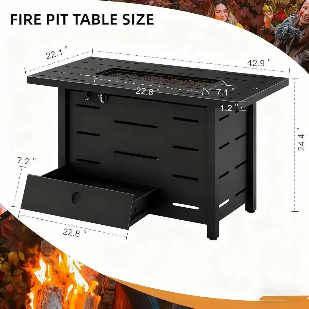4 Parçalı Açık Hava Hasır Bahç - Outdoor Furniture And Fire Pit incelemesi ve fiyatı