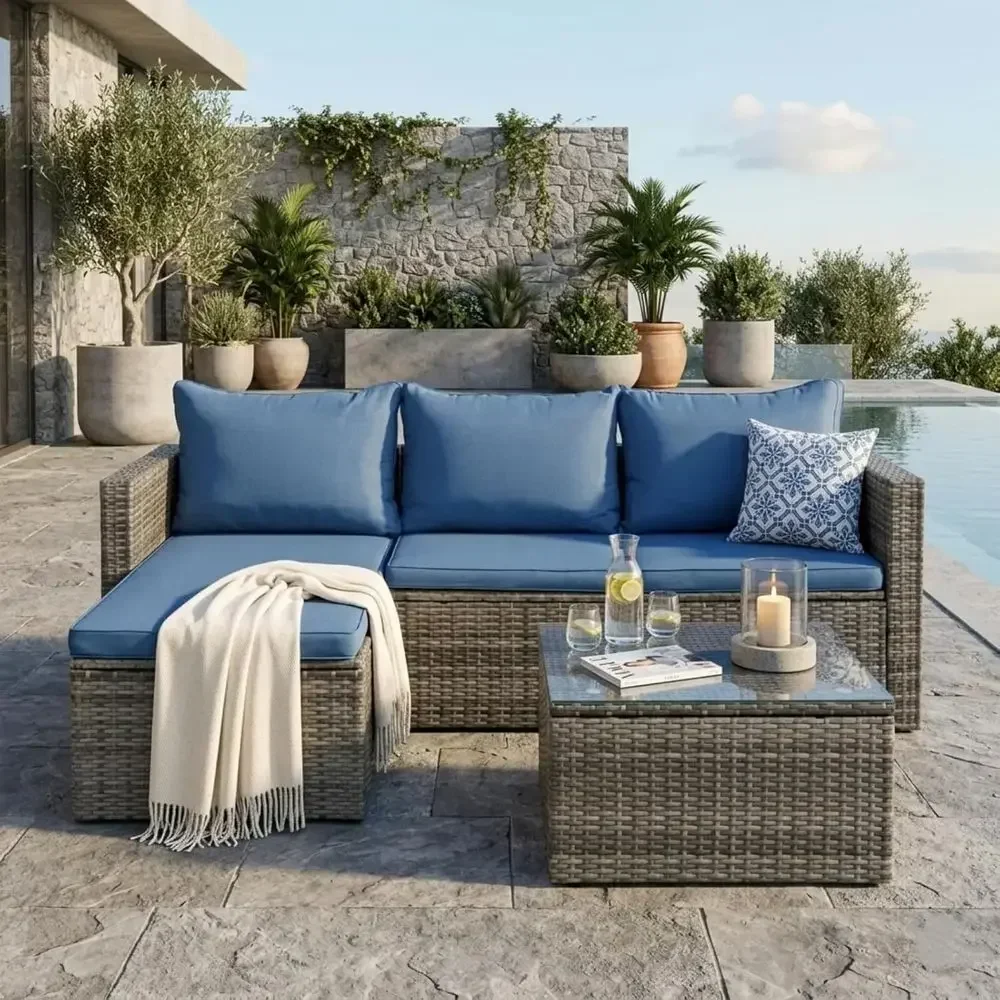 4 Parçalı Açık Hava Hasır Bahç - Outdoor Furniture And Fire Pit incelemesi ve fiyatı
